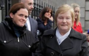 Margaret Madden, leaving court with her daughter, Claire